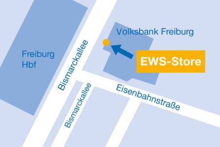 Anfahrtsskizze zum EWS Store