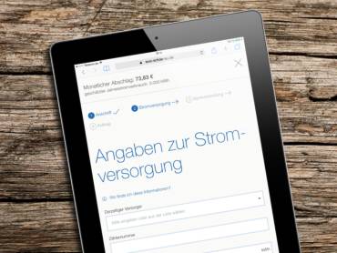  iPad mit Online-Formular der EWS