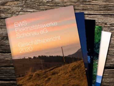 Geschäftsberichte der Genossenschaft auf Holztisch