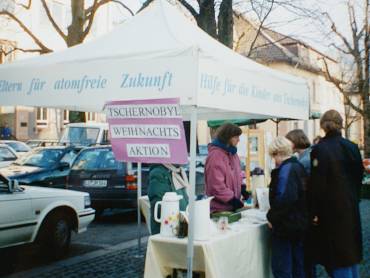 Infostand auf dem Schönauer Marktplatz