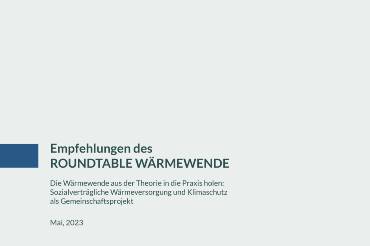 Deckblatt des Dokuments «Empfehlungen des Roundtable Wärmewende»